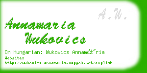 annamaria wukovics business card